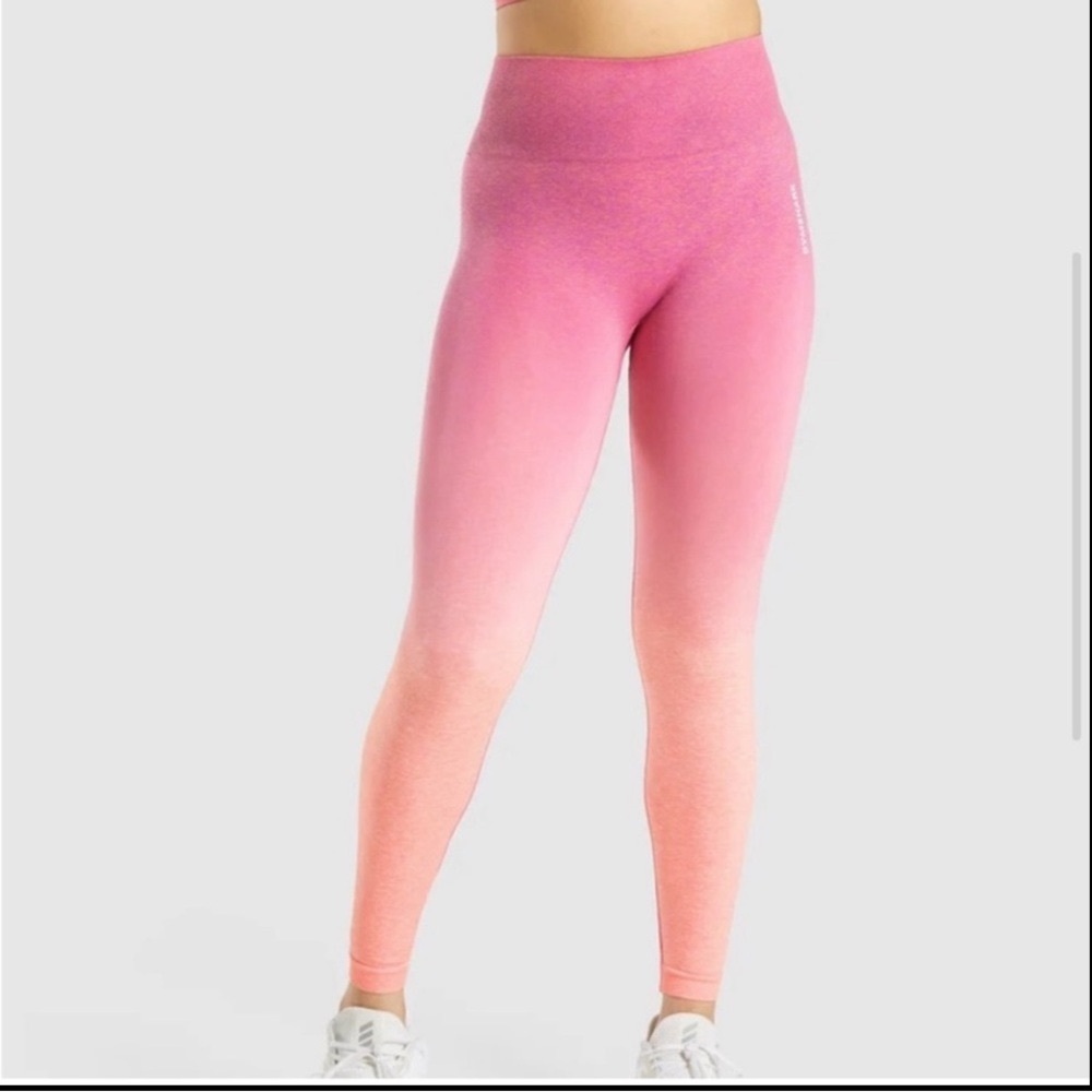 Gymshark Adapt Ombré Pink Gradient Leggings Medium Orange Marl New RARE NIB